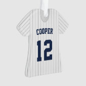 Pinstripe Baseball Jersey Player Stats Ornament (Vorderseite)