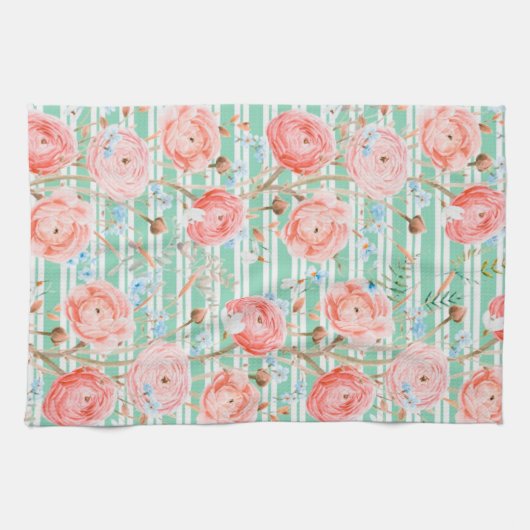 Pinstripe Floral Pattern Küchentücher (Horizontal)