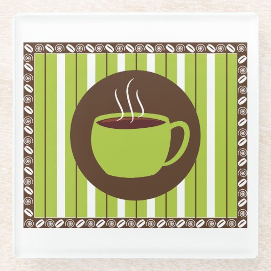 Pinstripe Kaffee Glasuntersetzer (Vorderseite)