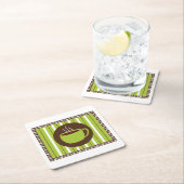 Pinstripe Kaffee Rechteckiger Pappuntersetzer (Vor Ort)