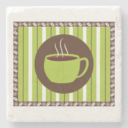 Pinstripe Kaffee Steinuntersetzer (Vorderseite)