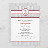 Pinstripe-Krankenschwester-Abschluss-Feier lädt Einladung (Vorne/Hinten)