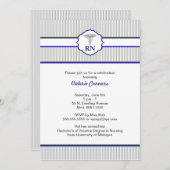 Pinstripe-Krankenschwester-Abschluss-Feier lädt Einladung (Vorne/Hinten)
