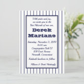 Pinstripe New York Bar Mitzvah Einladung (Stehend Vorderseite)