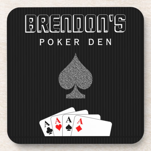 Pinstripe Poker Night Set 6 Cork Untersetzer (Vorderseite)