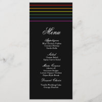 Pinstripe Pride Colors LGBT Wedding Menu