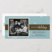 Pinstripe Ribbon Holiday Foto Card Feiertagskarte (Vorne/Hinten)