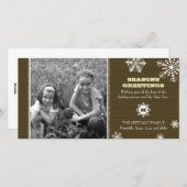 Pinstripe Snowflake Fotokarte Feiertagskarte (Vorne/Hinten)