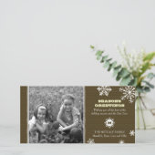 Pinstripe Snowflake Fotokarte Feiertagskarte (Stehend Vorderseite)