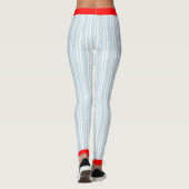 Pinstriped Sign Your Name Heart Blue(custom) Leggings (Rückseite)