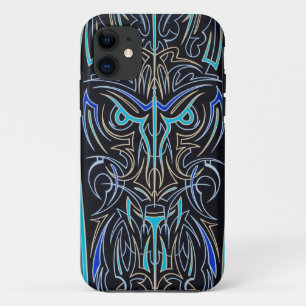 Pinstriped Tiki Maske iPhone Fall iPhone 11 Hülle