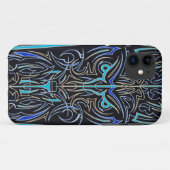 Pinstriped Tiki Maske iPhone Fall Case-Mate iPhone Hülle (Rückseite (Horizontal))