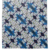 Pinstripes Abstrakt Orchid Pattern Duschvorhang (Vorderseite)