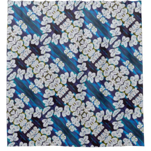 Pinstripes Abstrakt Orchid Pattern Duschvorhang (Vorderseite)