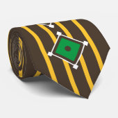 Pinstripes Baseball Diamond Brown Yellow Krawatte (Gerollt)
