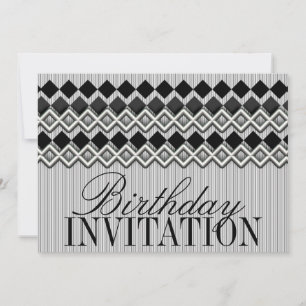 Pinstripes & Diamonds Geburtstagsparty Einladung