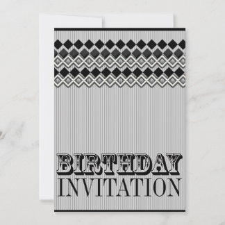 Pinstripes + Diamonds Geburtstagsparty Einladungen