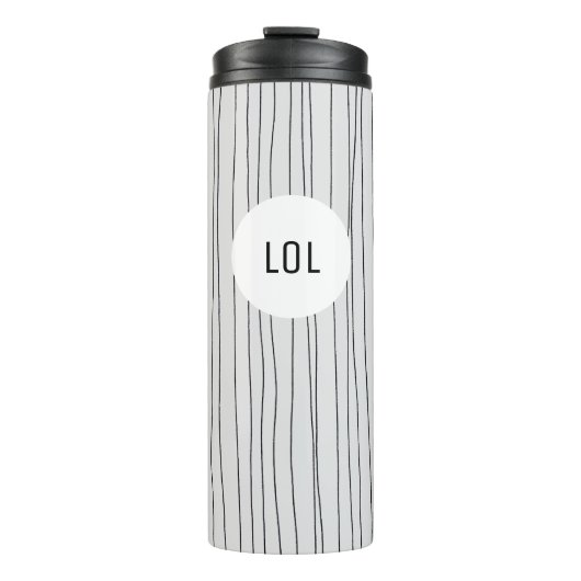 Pinstripes Lines handgefertigt minimalistisch Thermosbecher (Vorderseite)