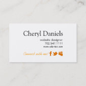 Pinstripes Monogram Initials Web Designer pumpkin Visitenkarte (Rückseite)