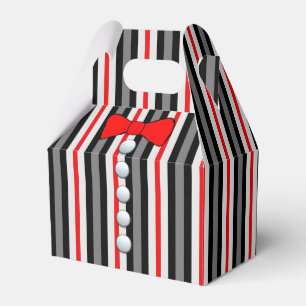 Pinstripes und eine rote Krawatte Geschenkschachtel