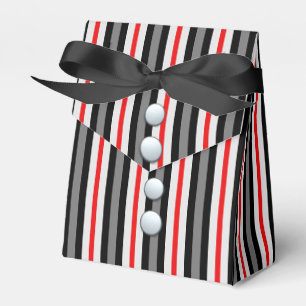 Pinstripes und eine rote Krawatte Geschenkschachtel