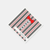 Pinstripes und eine rote Krawatte Serviette (Ecke)