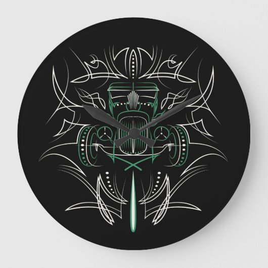 Pinstriping Hot Rod Große Wanduhr (Vorderseite)