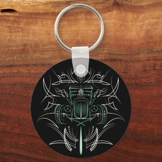 Pinstriping Hot Rod Schlüsselanhänger (Vorderseite)