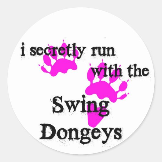 PinSwingDongeys Runder Aufkleber (Vorderseite)