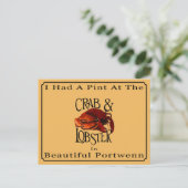Pint an Krabbe und Hummer Postkarte (Stehend Vorderseite)