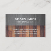 Pint Bier | Hintergrund Metall und Holz Visitenkarte (Rückseite)