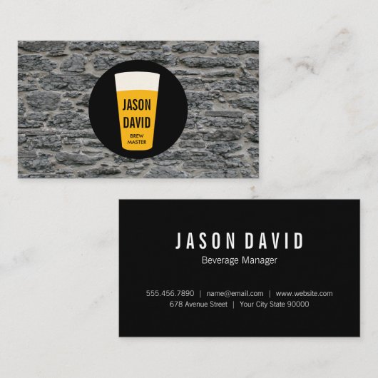 Pint Bier | rustikal (Änderung) Visitenkarte (Vorne/Hinten)