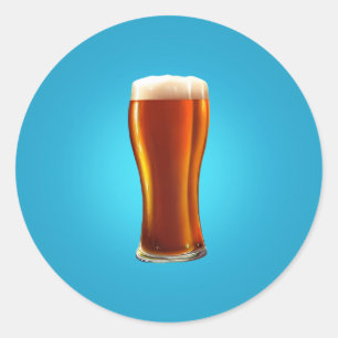 Pint des Bier Classic Round Aufklebers Runder Aufkleber