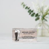 Pint Glass über Flown | Holzrahmen Visitenkarte (Stehend Vorderseite)