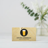 Pint-Logo für Bier | Holzkörner Visitenkarte (Stehend Vorderseite)