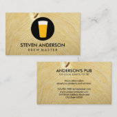 Pint-Logo für Bier | Holzkörner Visitenkarte (Vorne/Hinten)