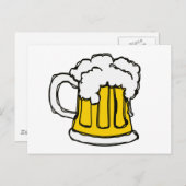 Pint of Beer Scribbled Cartoon Style Postkarte (Vorne/Hinten)