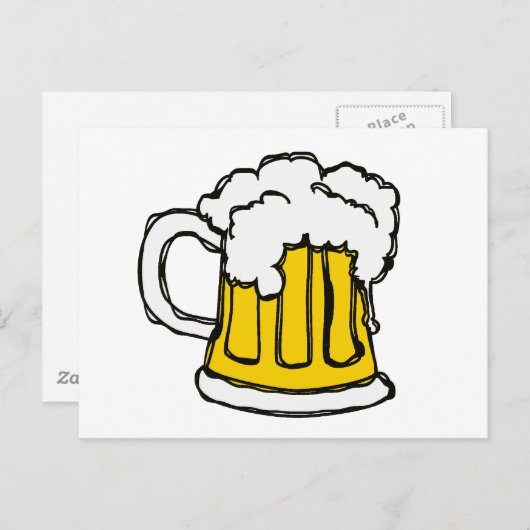 Pint of Beer Scribbled Cartoon Style Postkarte (Vorne/Hinten)