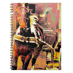 Pinto Amish Horse 8-Bit Art Notizblock