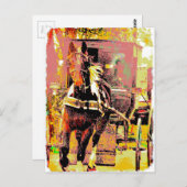 Pinto Amish Horse 8-Bit Art Postkarte (Vorne/Hinten)