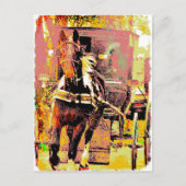 Pinto Amish Horse 8-Bit Art Postkarte (Vorderseite)