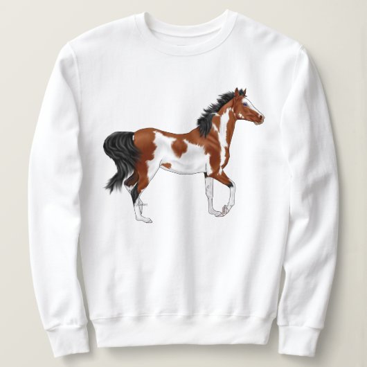 Pinto Arabian Pferd Sweatshirt (Design vorne)