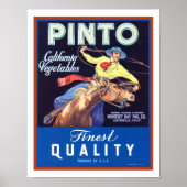 "Pinto" Cowboy Gemüse-Werbung der 30er Jahre Poster (Vorne)