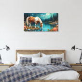 Pinto drinking water under the stars leinwanddruck (Insitu (Schlafzimmer))