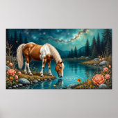 Pinto drinking water under the stars poster (Vorne)