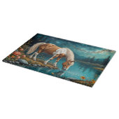 Pinto drinking water under the stars schneidebrett (Ecke)