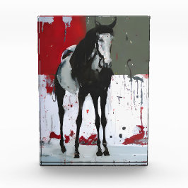Pinto Horse Spritzer Malerei Fotoblock