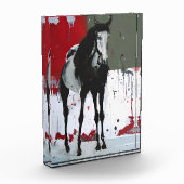 Pinto Horse Spritzer Malerei Fotoblock (Links)