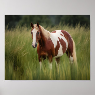 Pinto Mustang Horse in Groß Poster