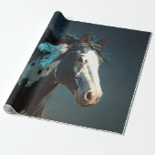 Pinto Mustang Pferd Feder Akzent Decoupage Geschenkpapier (Ungerollt)